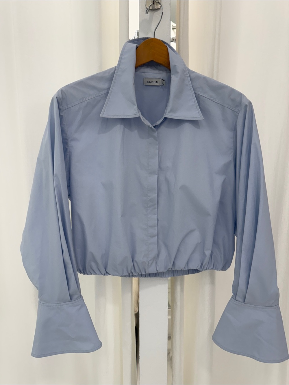 Simkhai Blythe Cotton Cropped Shirt XL